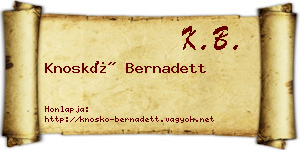 Knoskó Bernadett névjegykártya